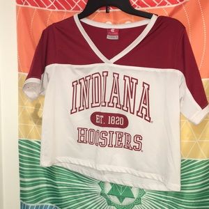 Indiana University crop top! Jersey Material.